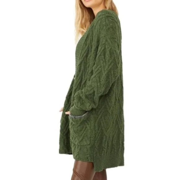 Free People green cardigan sweaters - Picture 2 of 6